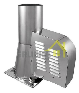 Komínový ventilátor nerezový štvorcový podstavec Ø150